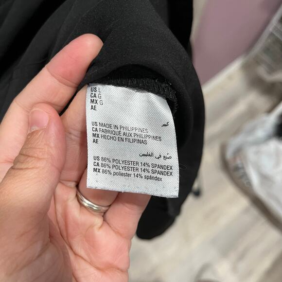 Ideology Black Drop Waist Sleeveless Athleisure Shirt Dress Womens Large Pockets - Picture 2 of 6